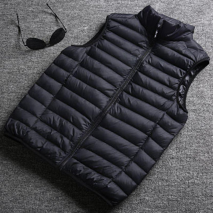 Winter white duck down ultralight sleeveless vest - MANDOTOS