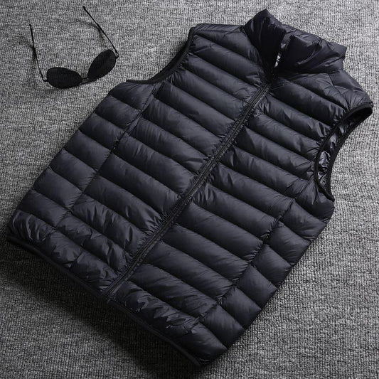 Winter white duck down ultralight sleeveless vest - MANDOTOS