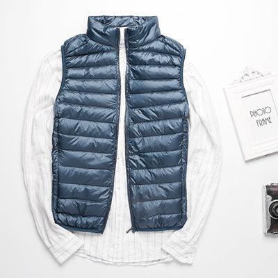 Winter white duck down ultralight sleeveless vest - MANDOTOS
