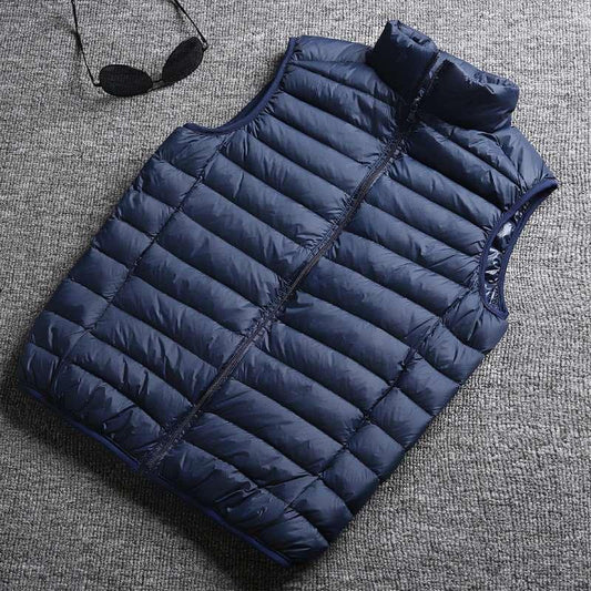 Winter white duck down ultralight sleeveless vest - MANDOTOS