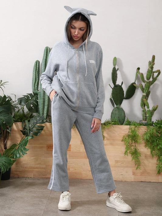 Women's Long Sleeved Hoodie Set - MANDOTOS