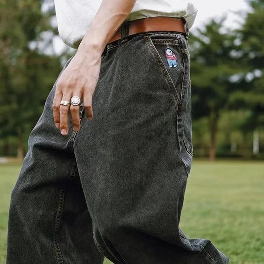 Y2K Big boy Jeans for Men Streetwear Baggy Jeans Embroidery Denim Leisure Simple Dime Pants Women Jeans Mujer Hot traf jean - MANDOTOS