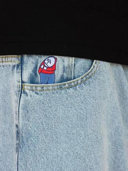Y2K Big boy Jeans for Men Streetwear Baggy Jeans Embroidery Denim Leisure Simple Dime Pants Women Jeans Mujer Hot traf jean - MANDOTOS
