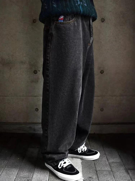 Y2K Big boy Jeans for Men Streetwear Baggy Jeans Embroidery Denim Leisure Simple Dime Pants Women Jeans Mujer Hot traf jean - MANDOTOS