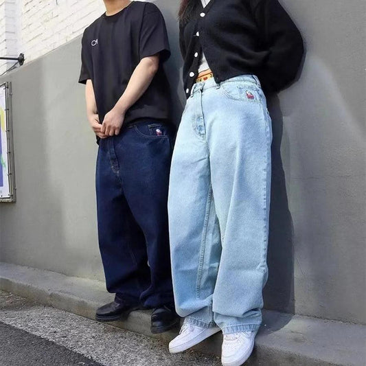 Y2K Big boy Jeans for Men Streetwear Baggy Jeans Embroidery Denim Leisure Simple Dime Pants Women Jeans Mujer Hot traf jean - MANDOTOS